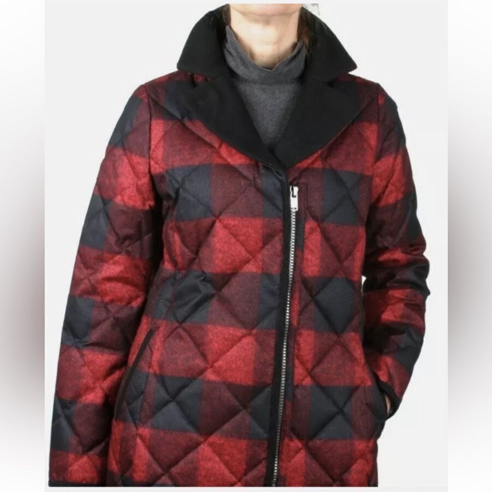 Pendleton Buffalo Check Collared Quilted Mid Length Down Coat EUC! - Picture 3 of 14